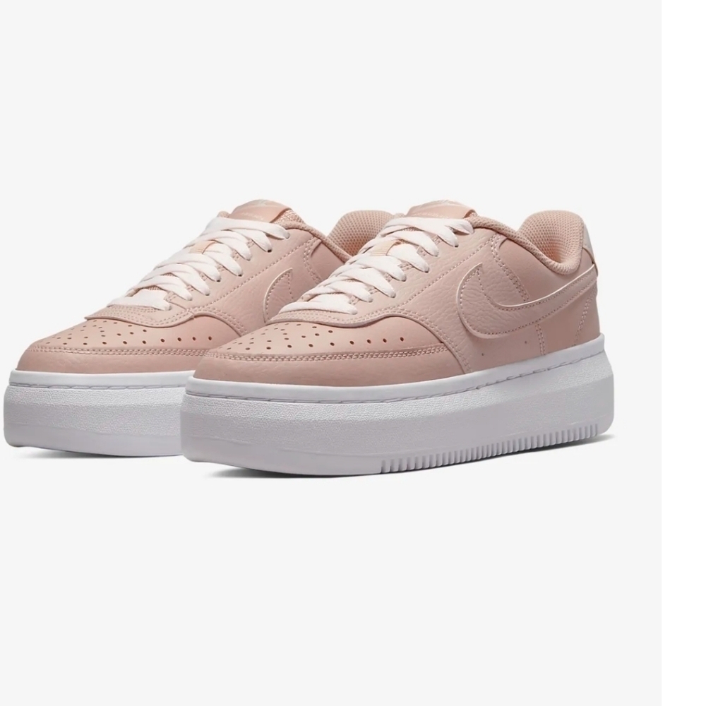Nike Women’s Low-Top Platform Sneakers in Blush Pink and White